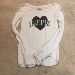 love deeply long sleeve sweater